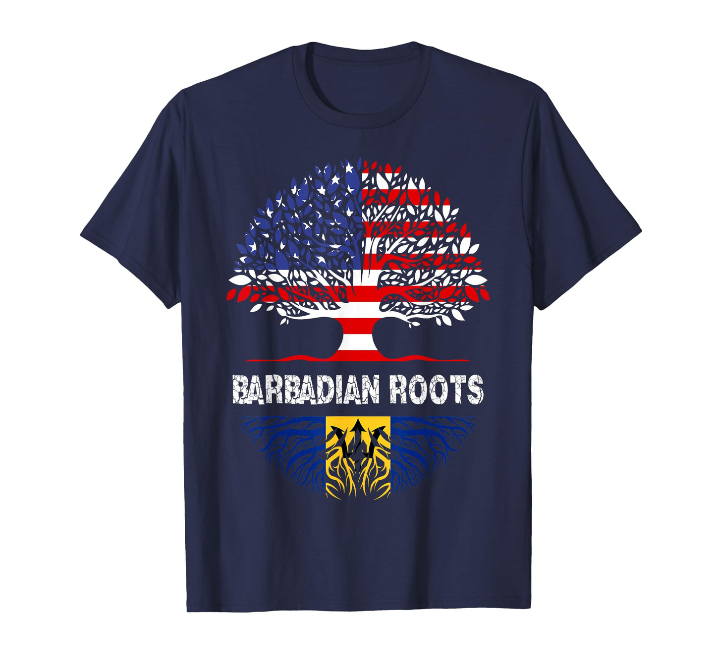 Barbados Bajan Barbadian Heritage Proud Half Barbadian Flag T-Shirt