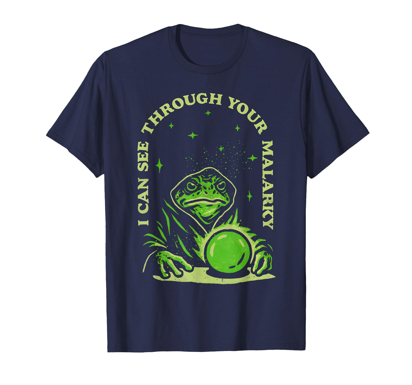 I Can See Through Your Malarky Frog Wizard T-Shirt