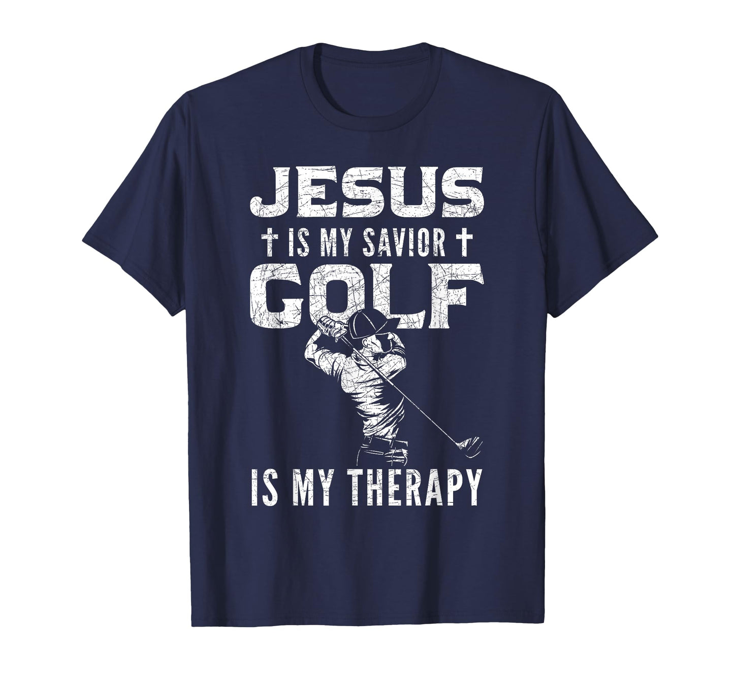 Golf Player Christian Sports Lover Gift Idea Jesus T-Shirt