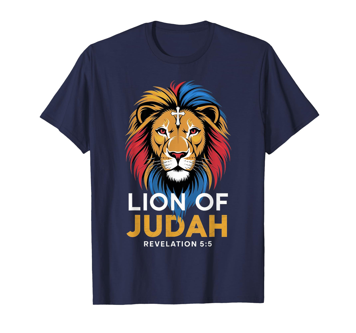 Lion of Judah God Jesus Cross Christian Religious Men Women T-Shirt