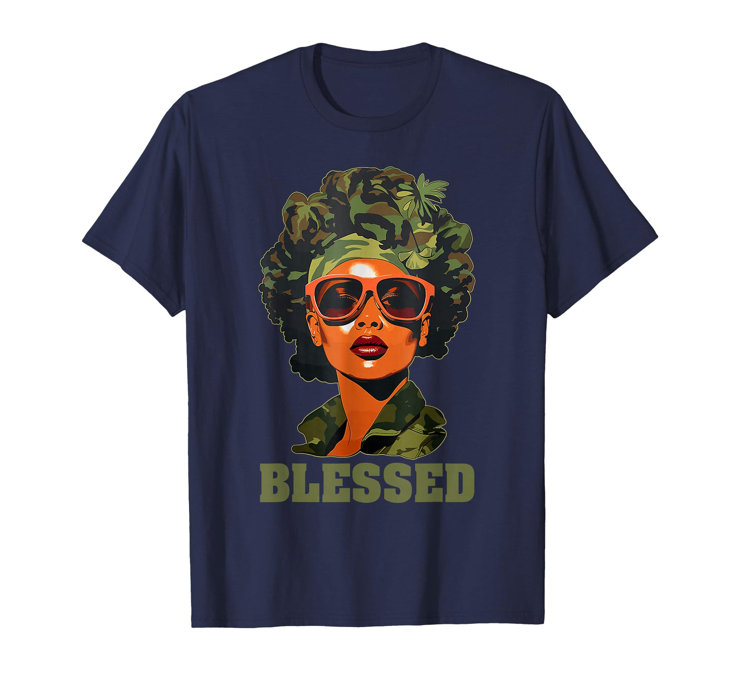 Blessed Black Woman Afro African American Christian Saying T-Shirt