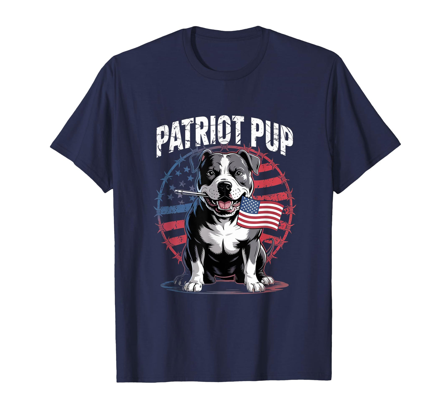 4th of July Pitbull Owner Pitbull Lover American Flag Dad T-Shirt