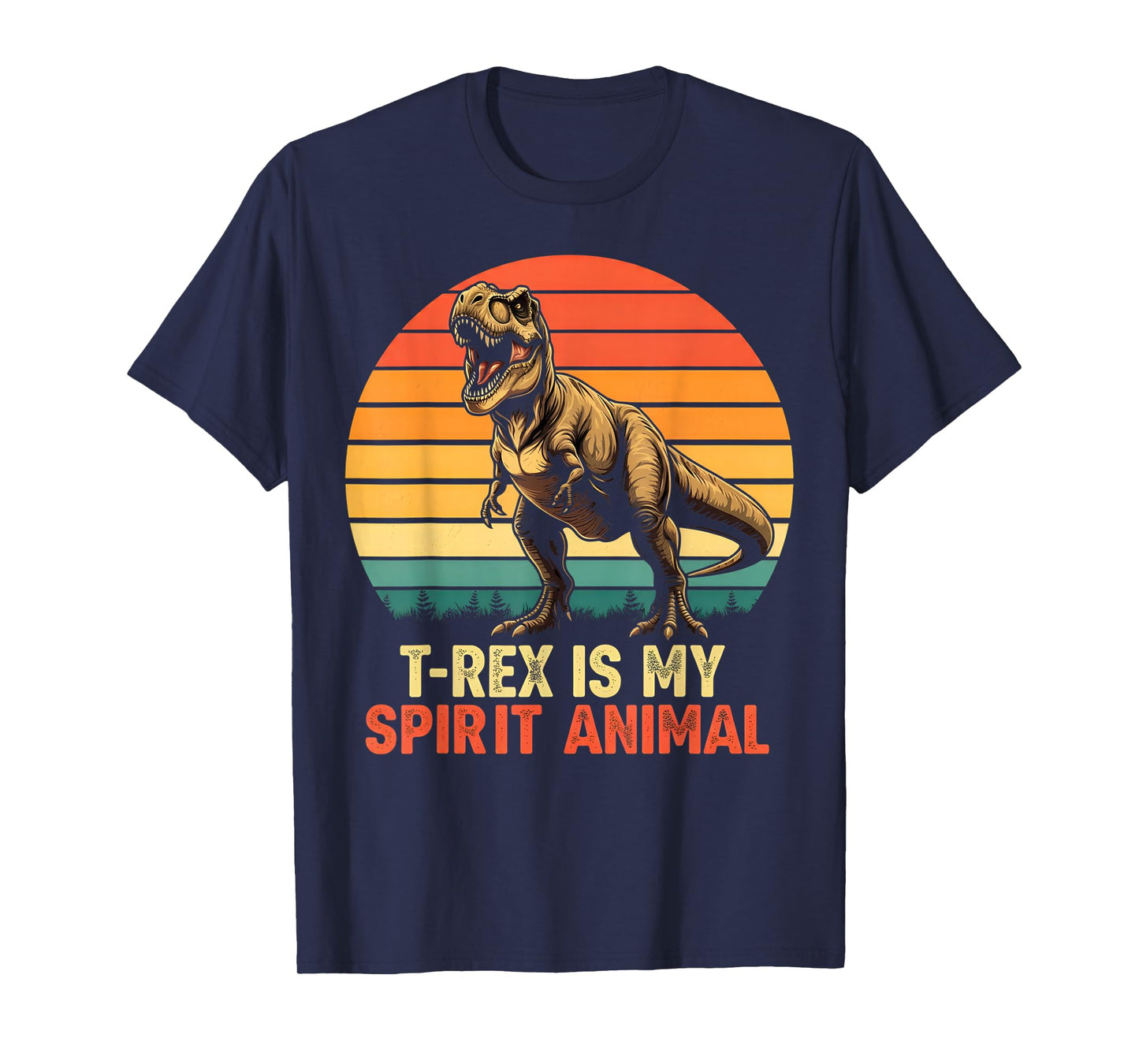 T-Rex is My Spirit Animal Funny Dinosaur Fan Retro Graphic T-Shirt