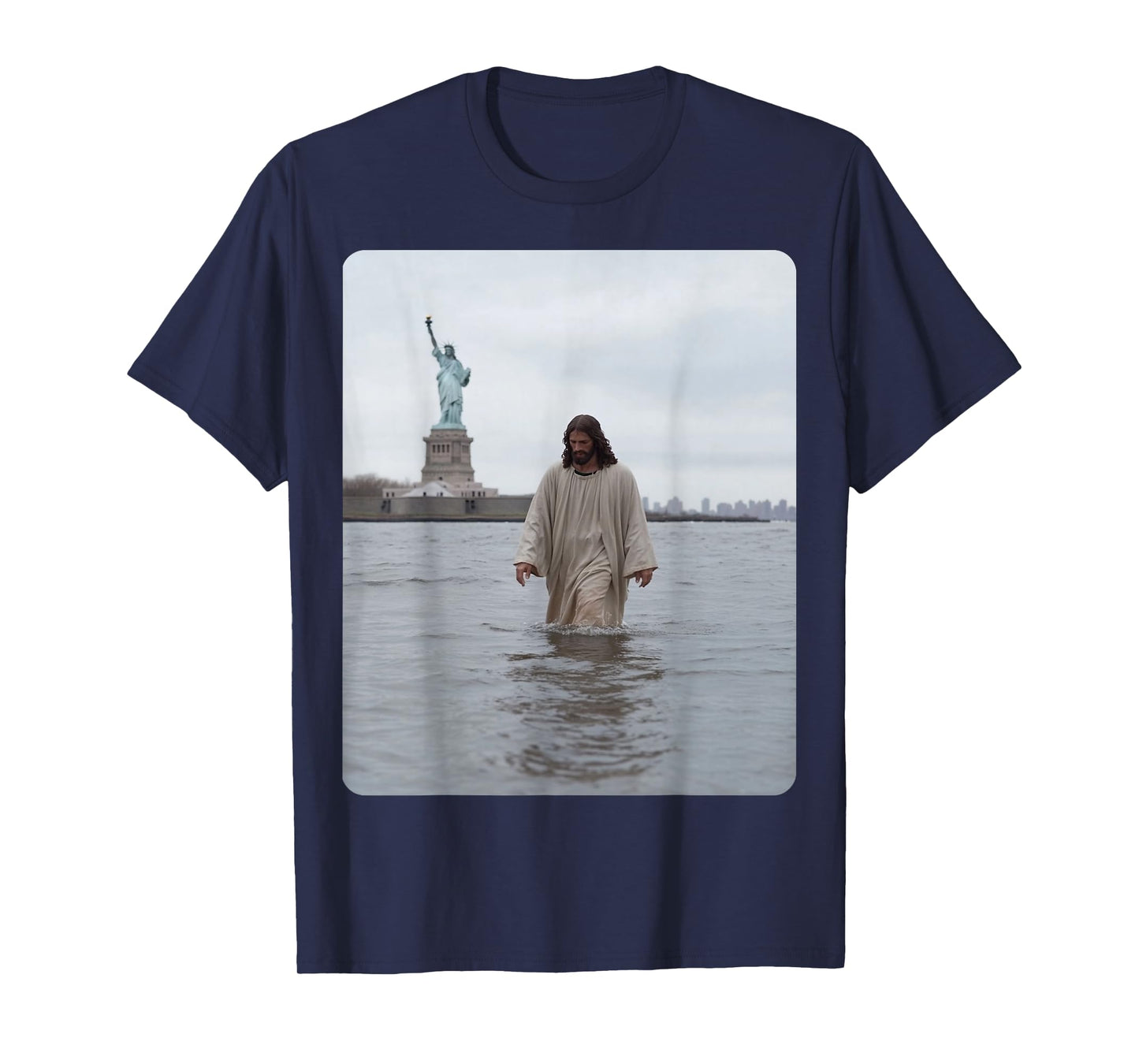 Jesus Christ The Statue of Liberty USA New York Christian T-Shirt