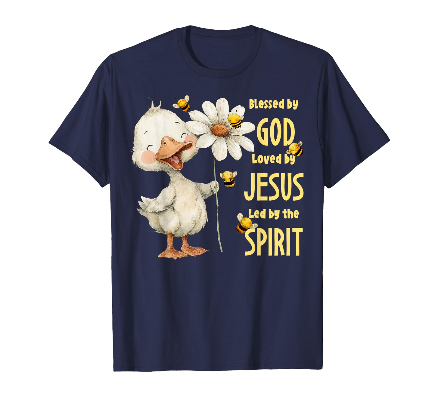 Christian Child Blessed by God Loved by Jesus Silly Goose T-Shirt