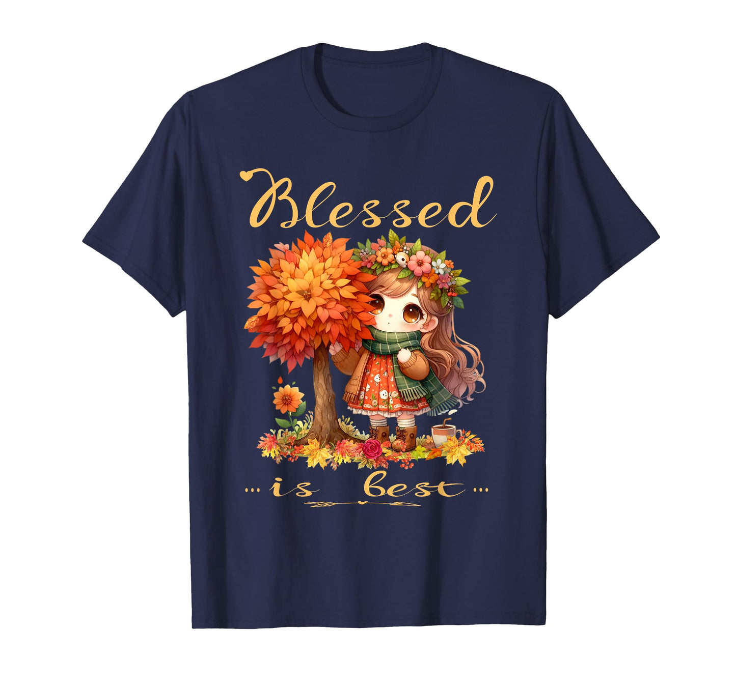 Blessed is Best Fall & Autumn Harvest Cute Vintage Girl T-Shirt