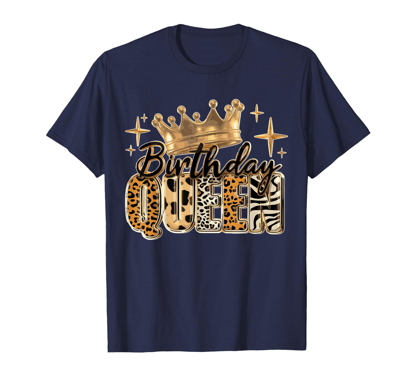 Birthday Queen Golden Crown American Afro Girls Women party T-Shirt