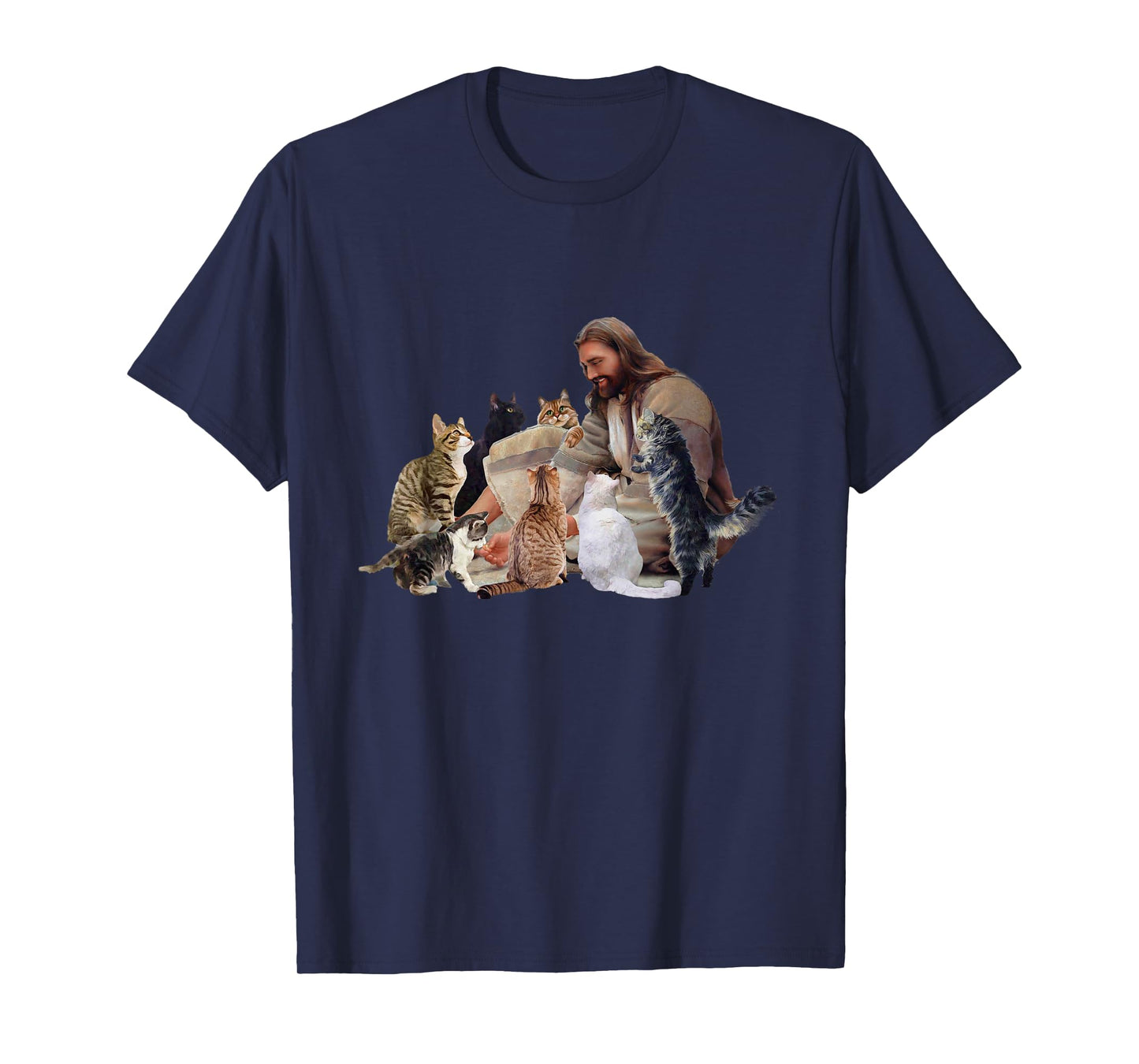 Jesus Hugs Cats Funny Cats T-Shirt