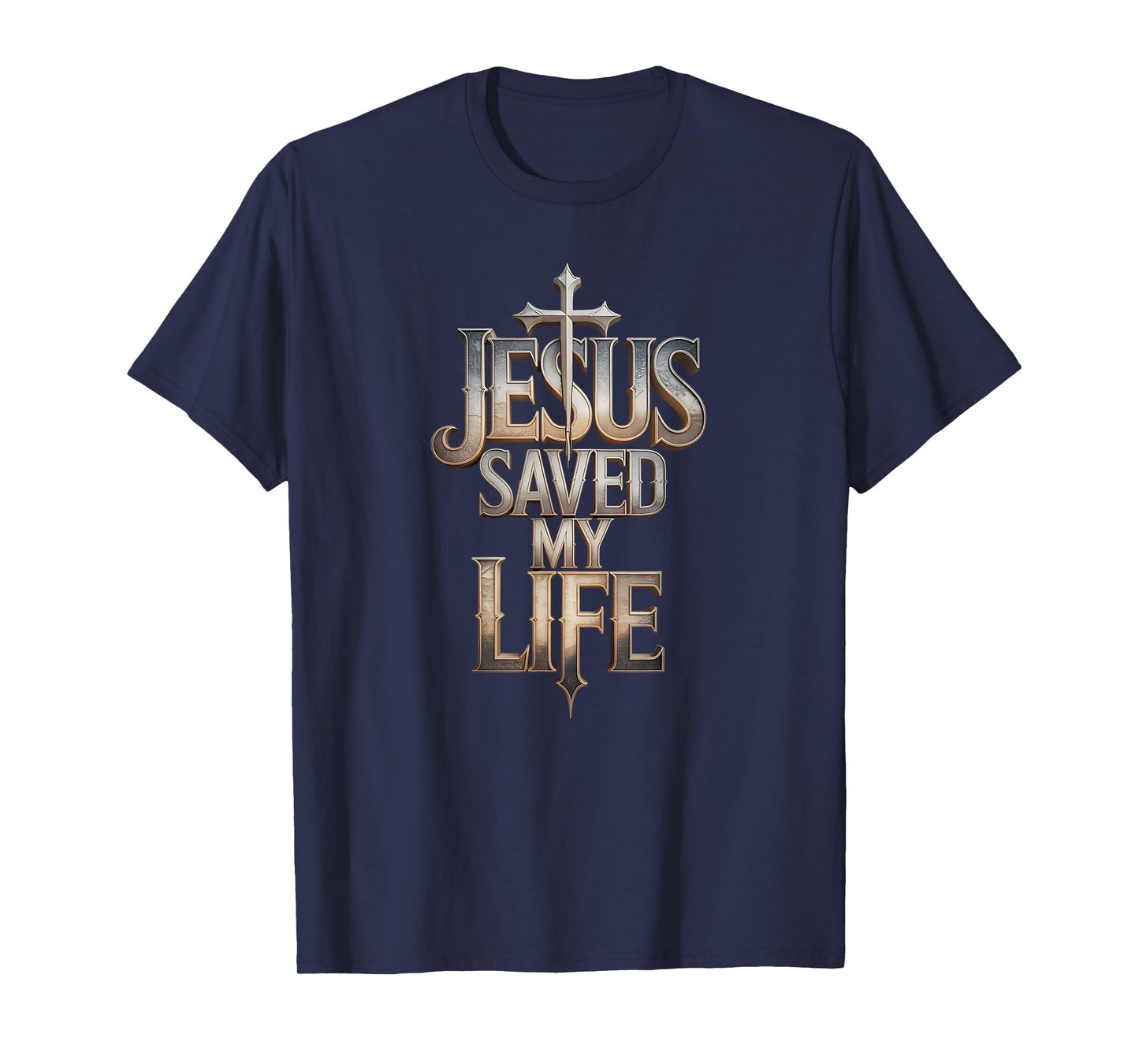 Jesus Saved My Life Bold Cross Christian Faith Design T-Shirt