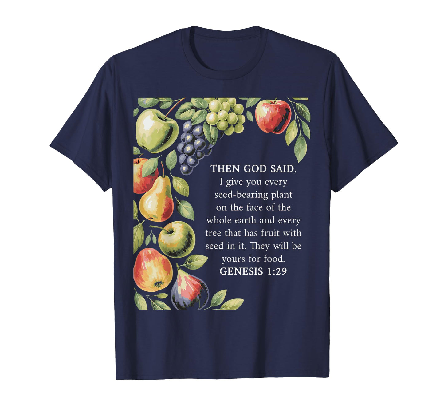 Genesis 1:29 Plant Based Diet Vegan Bible Verse T-Shirt