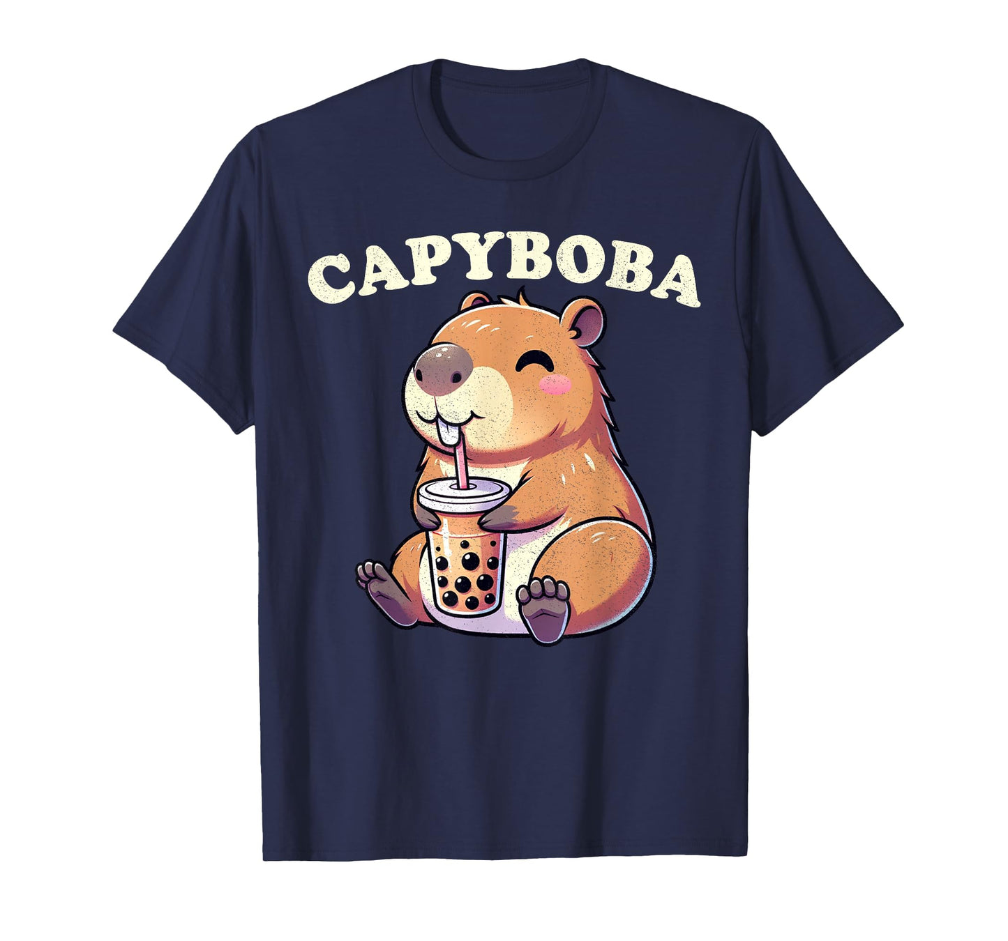 Capybara Shirt Funny Capybara Rodent, Capyboba Boba Milk Tea T-Shirt