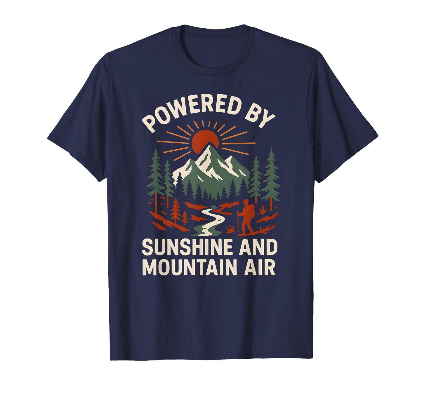 Mountain Powered by Sunshine Vintage Mens Christian Faith T-Shirt