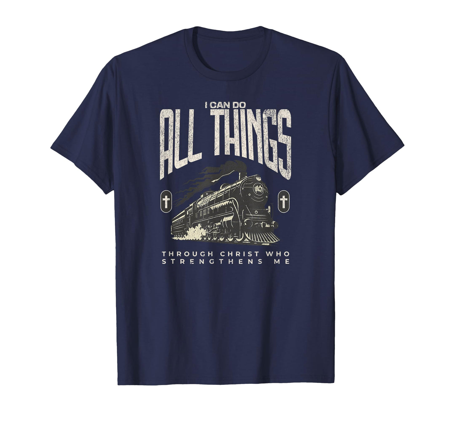 Steam Train Engine Locomotive Christian Jesus Faith Based T-Shirt