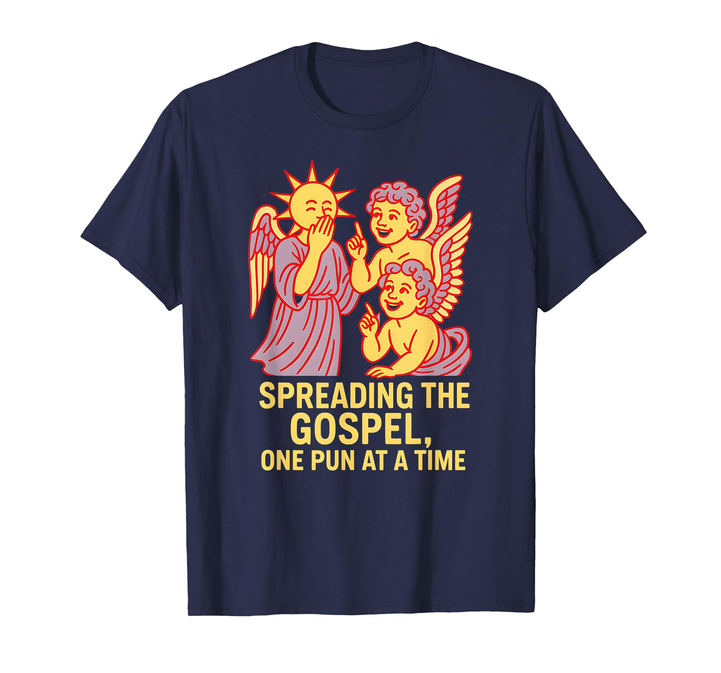 Holy Puns Spreading Gospel Fun Mens Christian Faith T-Shirt