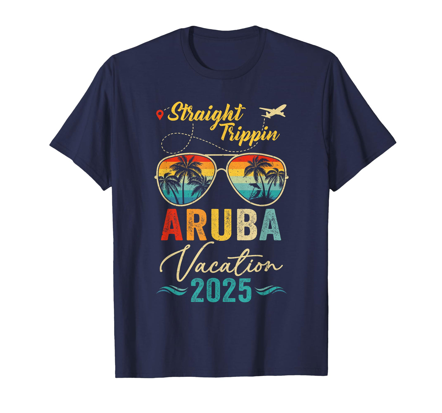 Straight Trippin Aruba 2025 Family Summer Vacation T-Shirt
