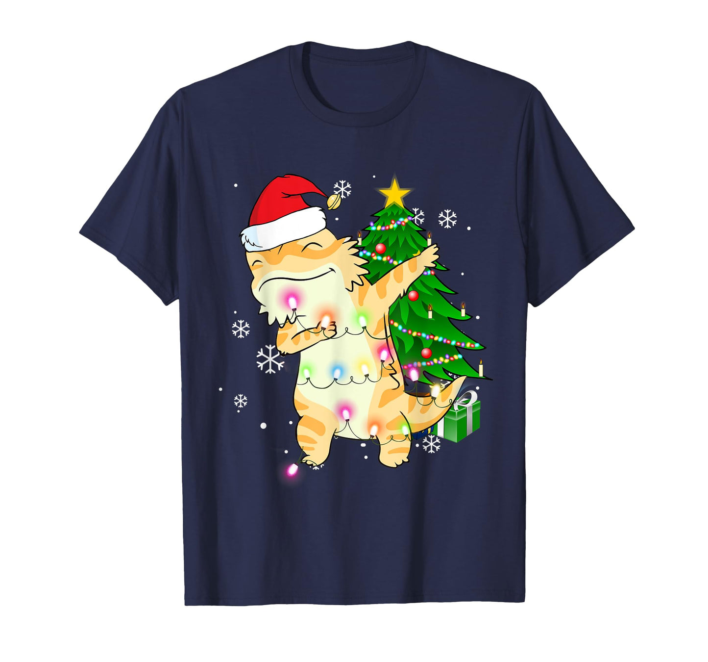 Dabbing Bearded Dragon Christmas Costume Cute Youth Kids T-Shirt