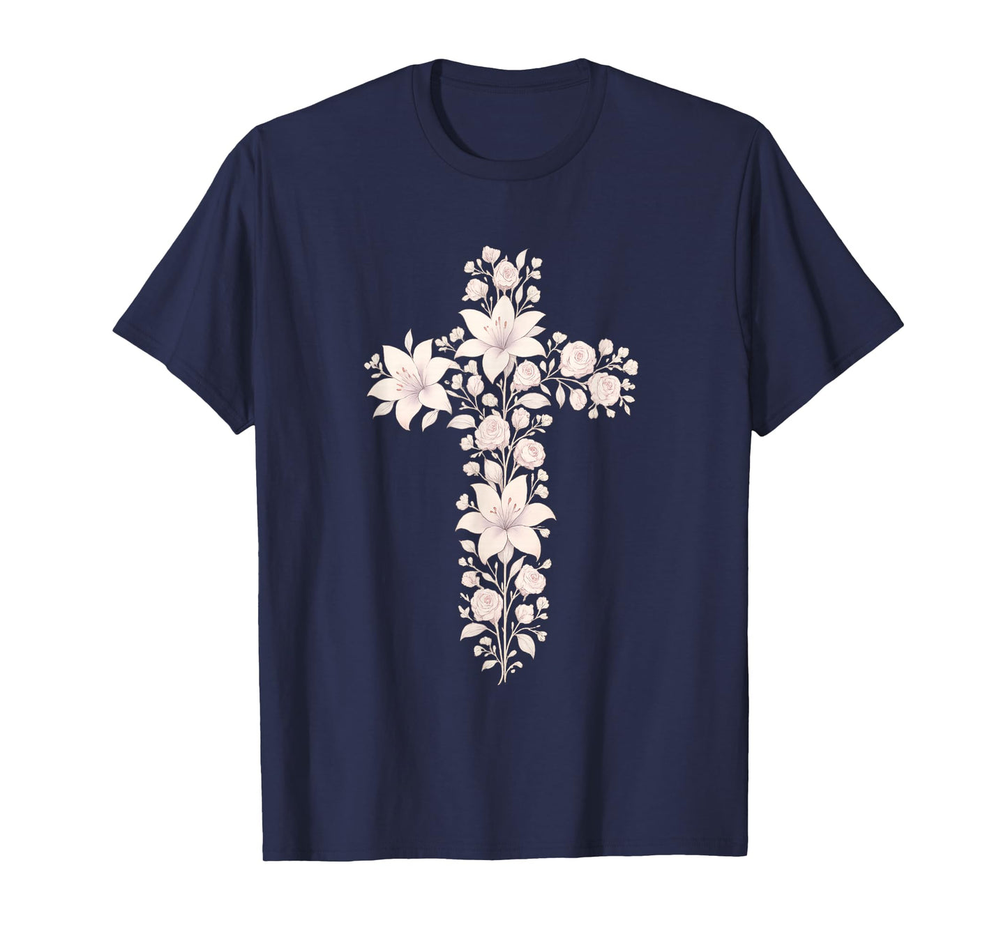 Grace Floral Faith Cross Christian Jesus Verse Women T-Shirt