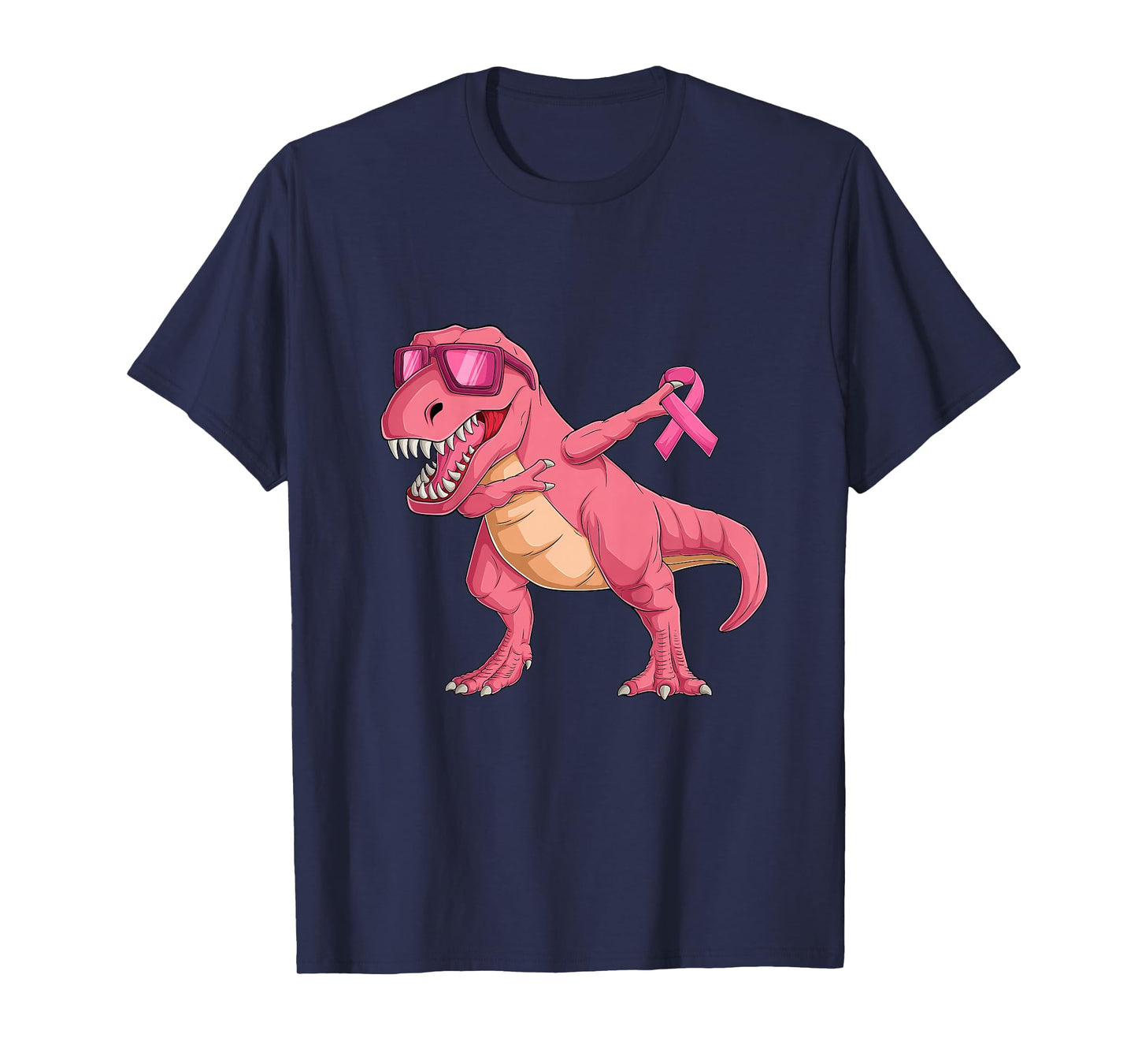 Pink Ribbon T-Rex Kids Breast Cancer Awareness for Boys Kids T-Shirt