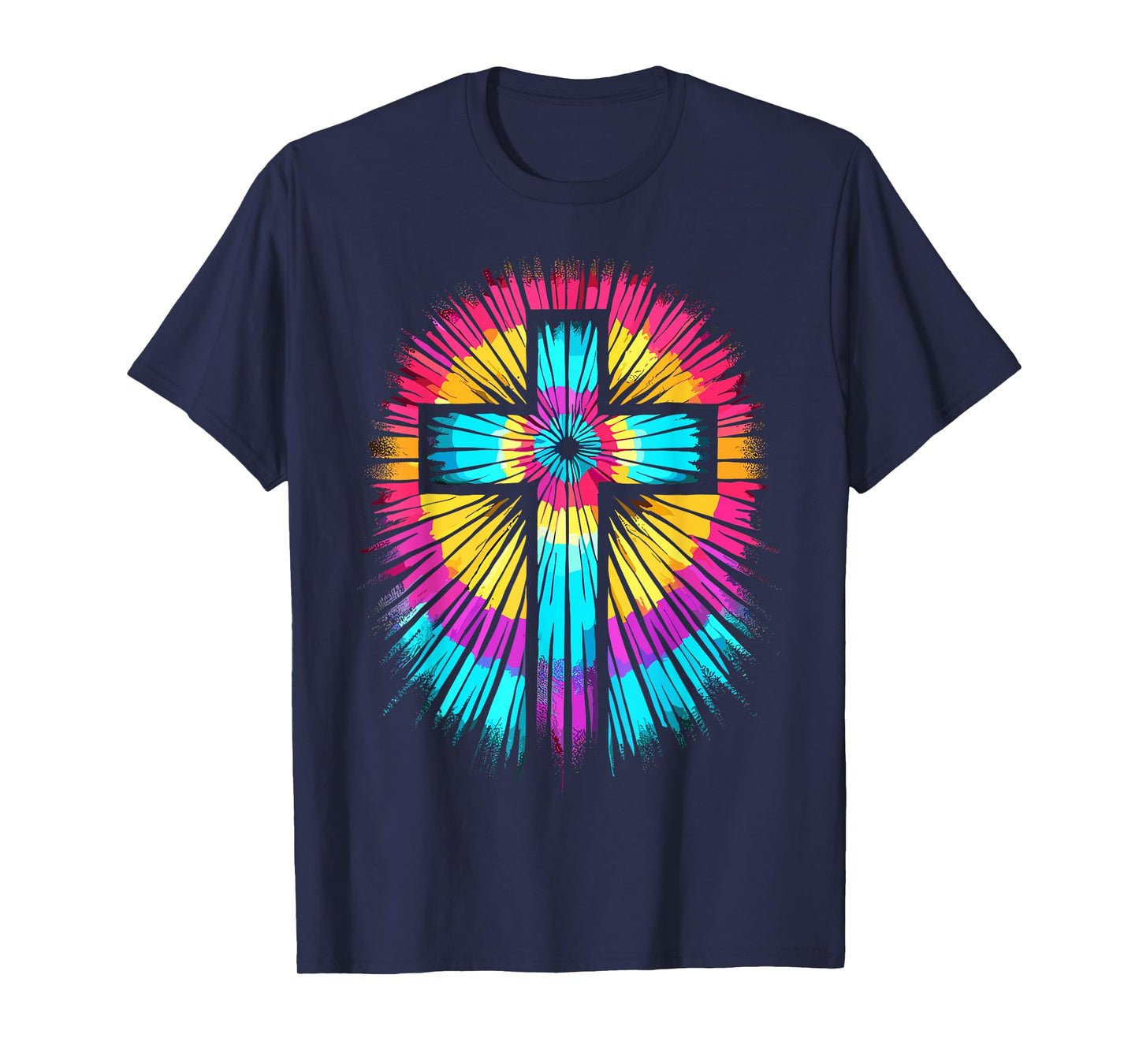 Vibrant Tie Dye Cross Christian Apparel Cross T-Shirt