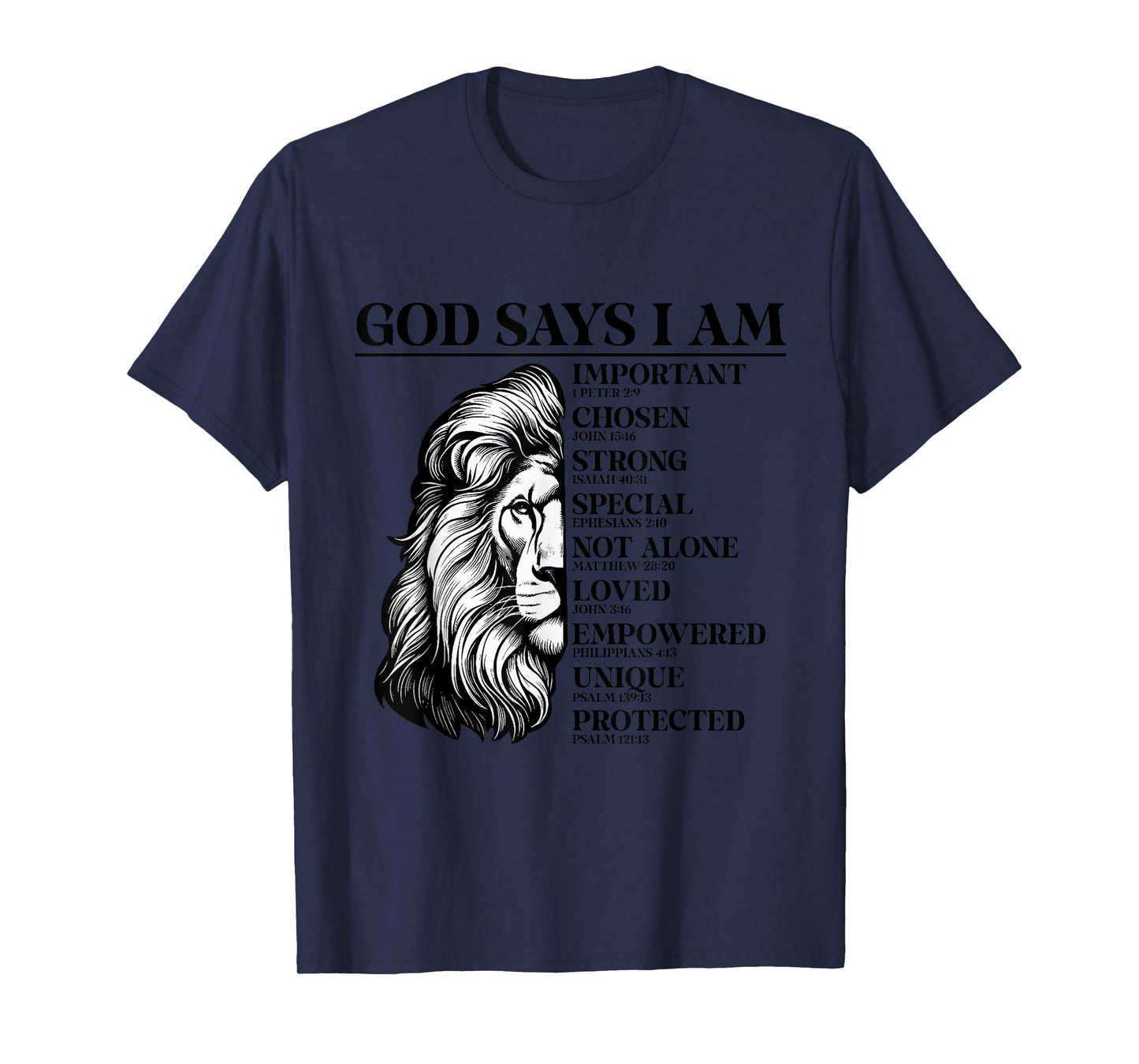 Faith Religious Lion God Says I Am Important T-Shirt