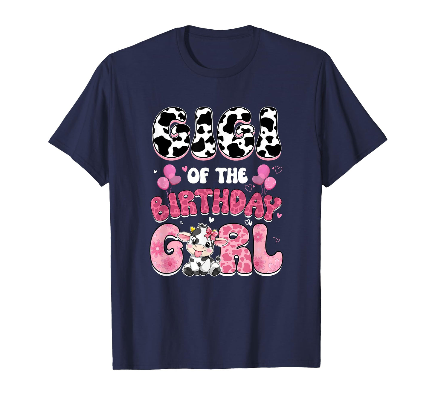 Gigi of The Birthday Girl Cow Farm Family 1St Birthday T-Shirt