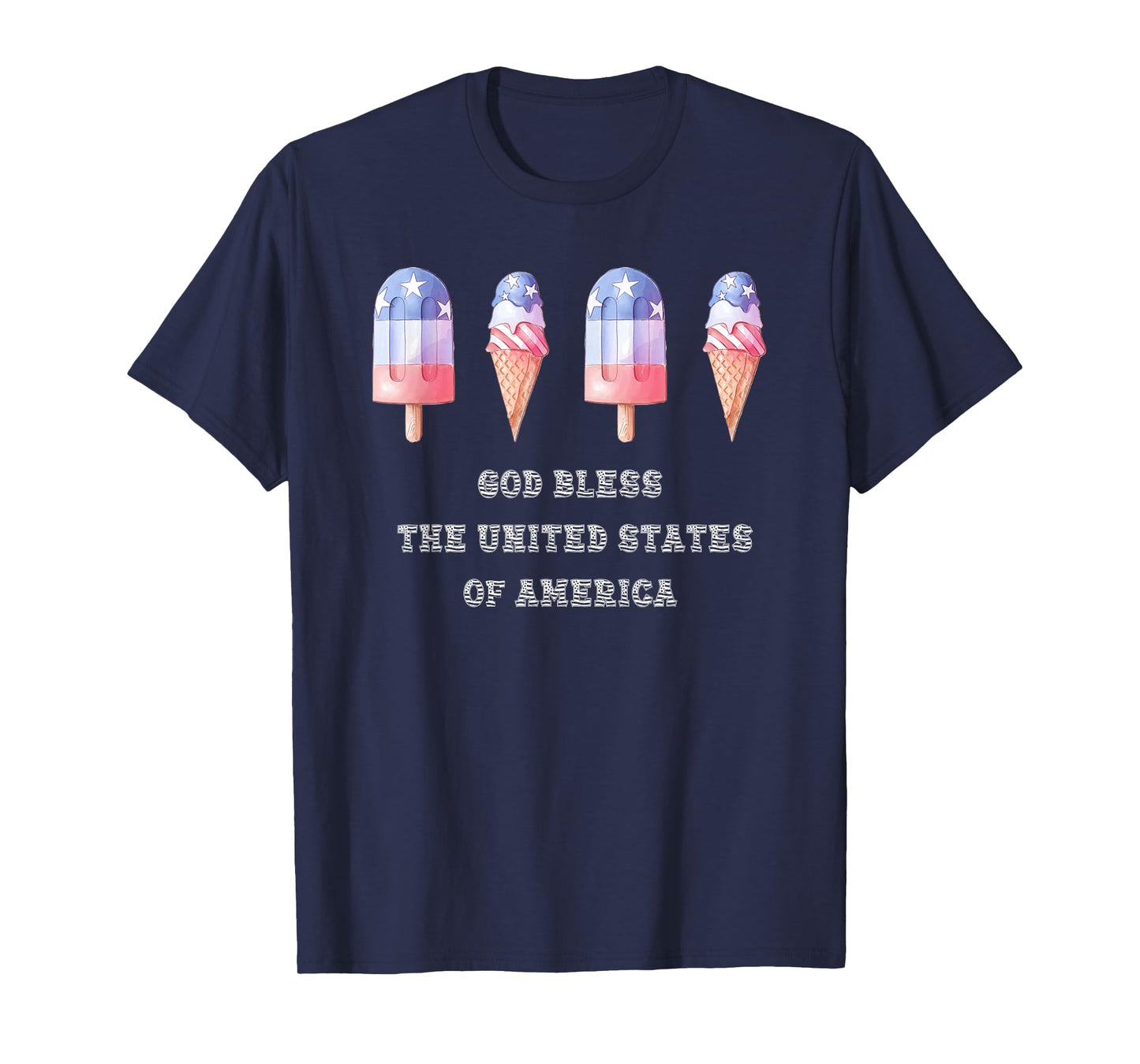 July 4th Fourth USA Popsicle God Bless The United States T-Shirt