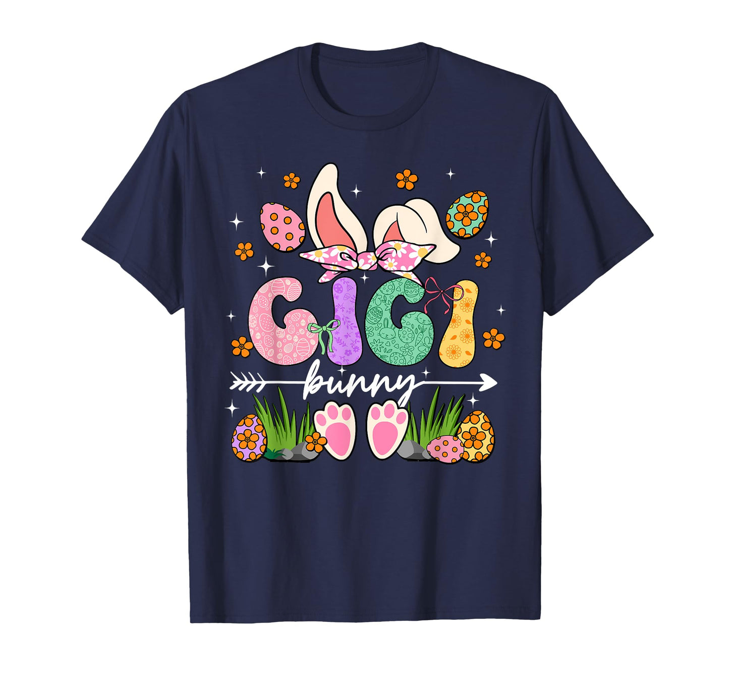 Gigi Bunny Rabbit Ears Family Group Happy Easter Day T-Shirt