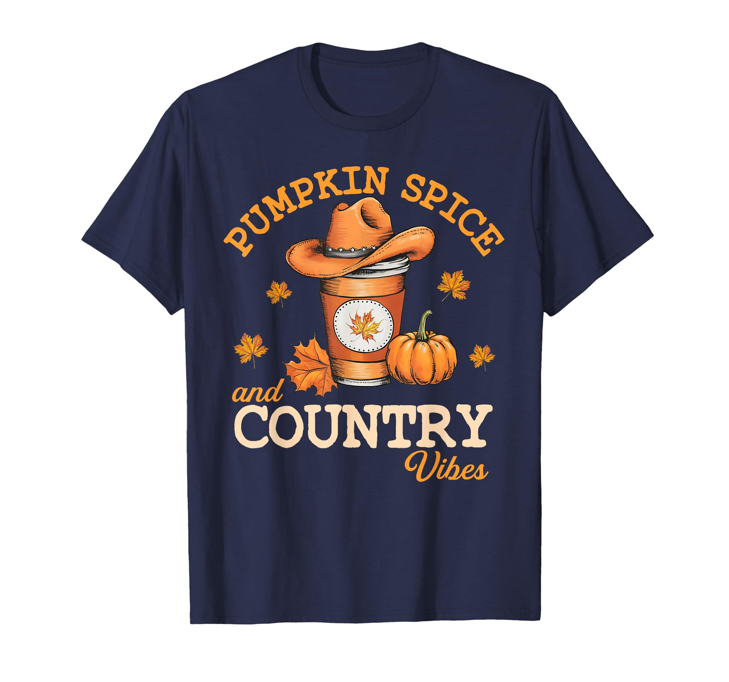 Pumpkin Spice And Country Vibes Western Fall Autumn Howdy T-Shirt