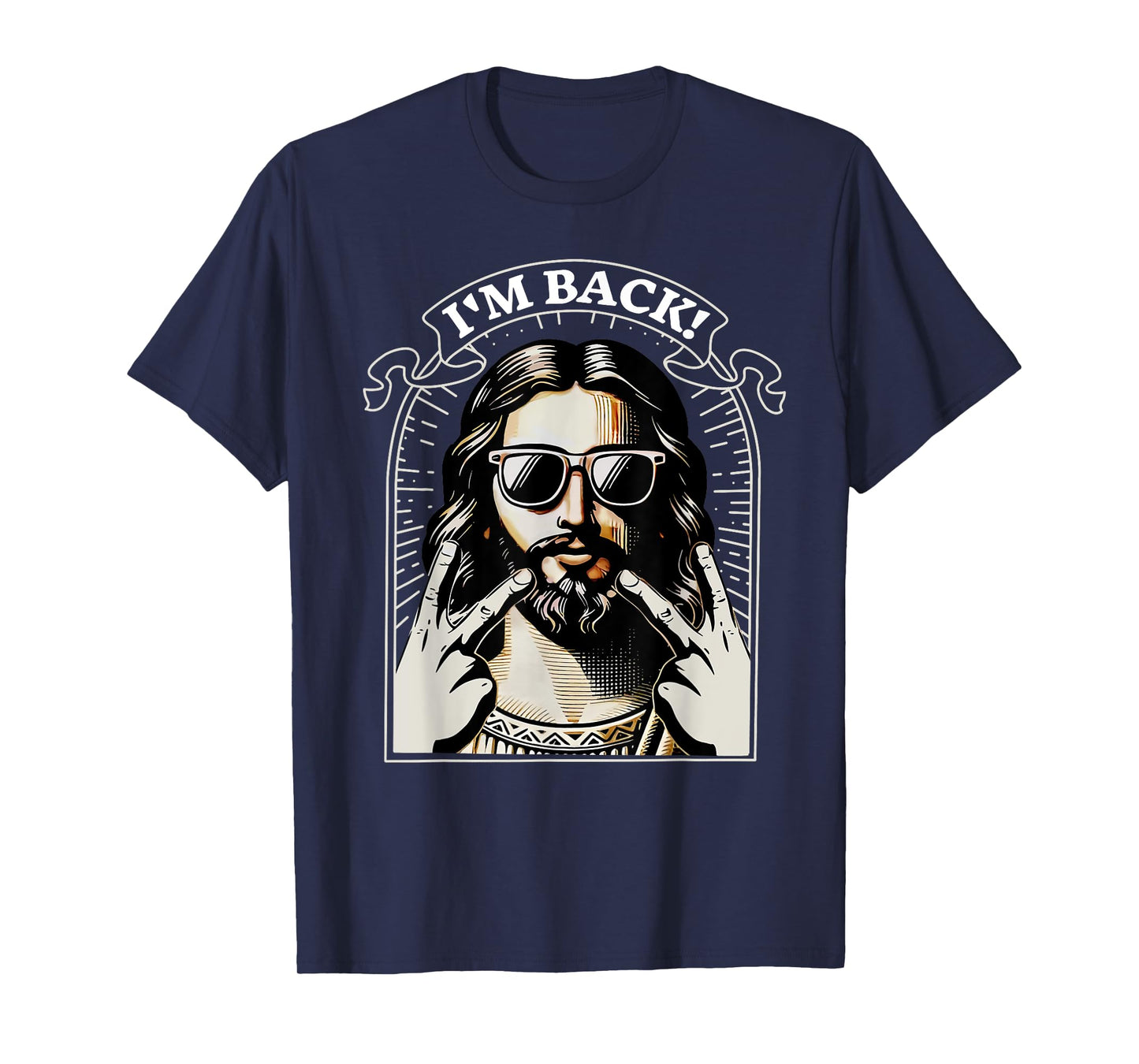 I'm Back Happy Easter Jesus Sunglasses Christian Good Friday T-Shirt
