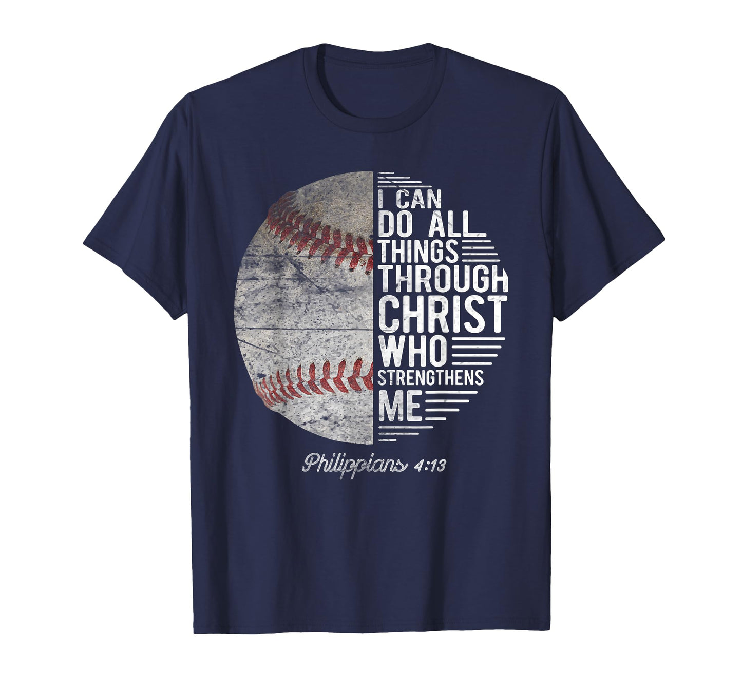 Christian Baseball Men Boys Kids Philippians Religious Gifts T-Shirt