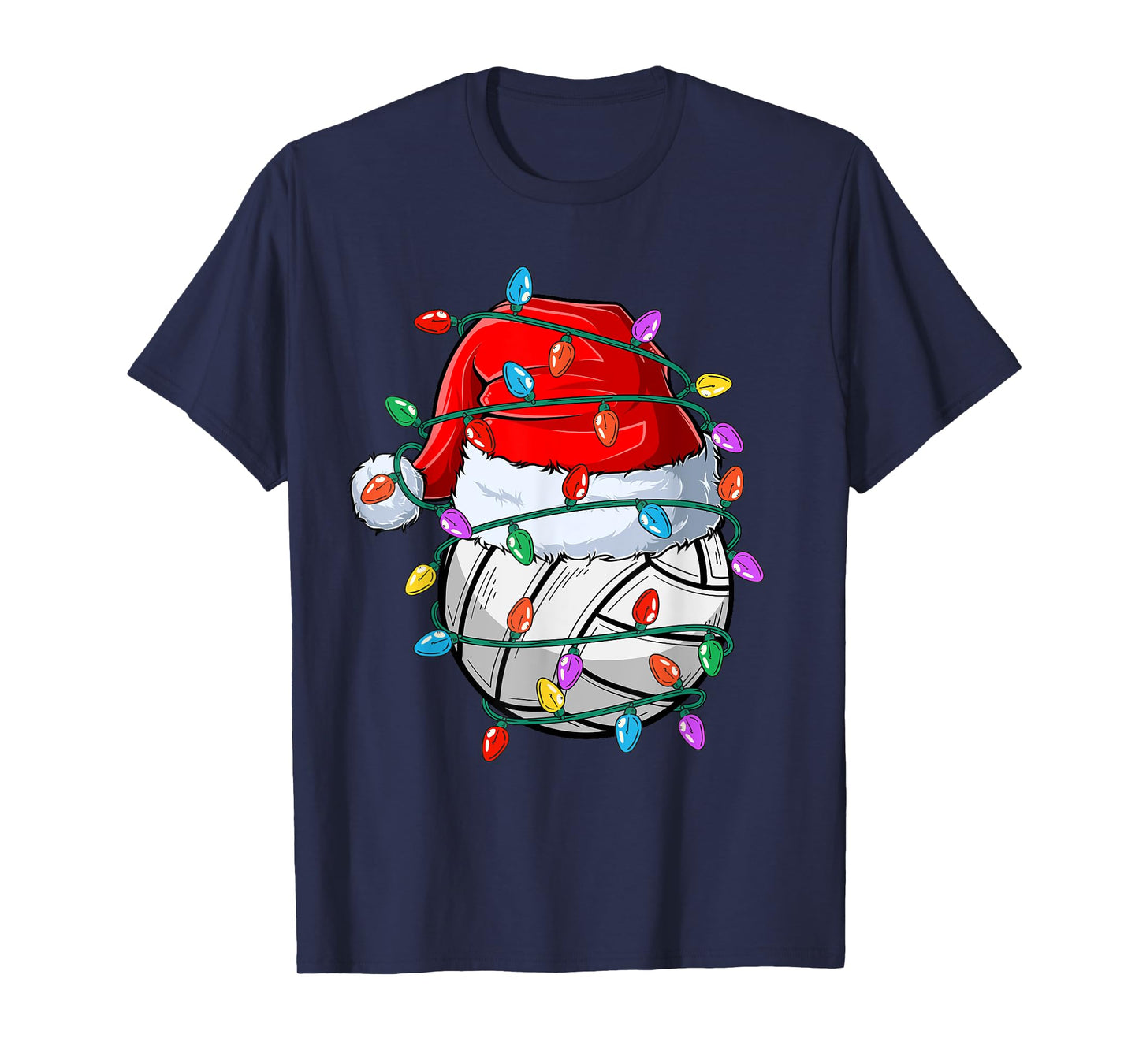 Christmas Volleyball Xmas Santa Sports Hat Ball Kids Boy Men T-Shirt
