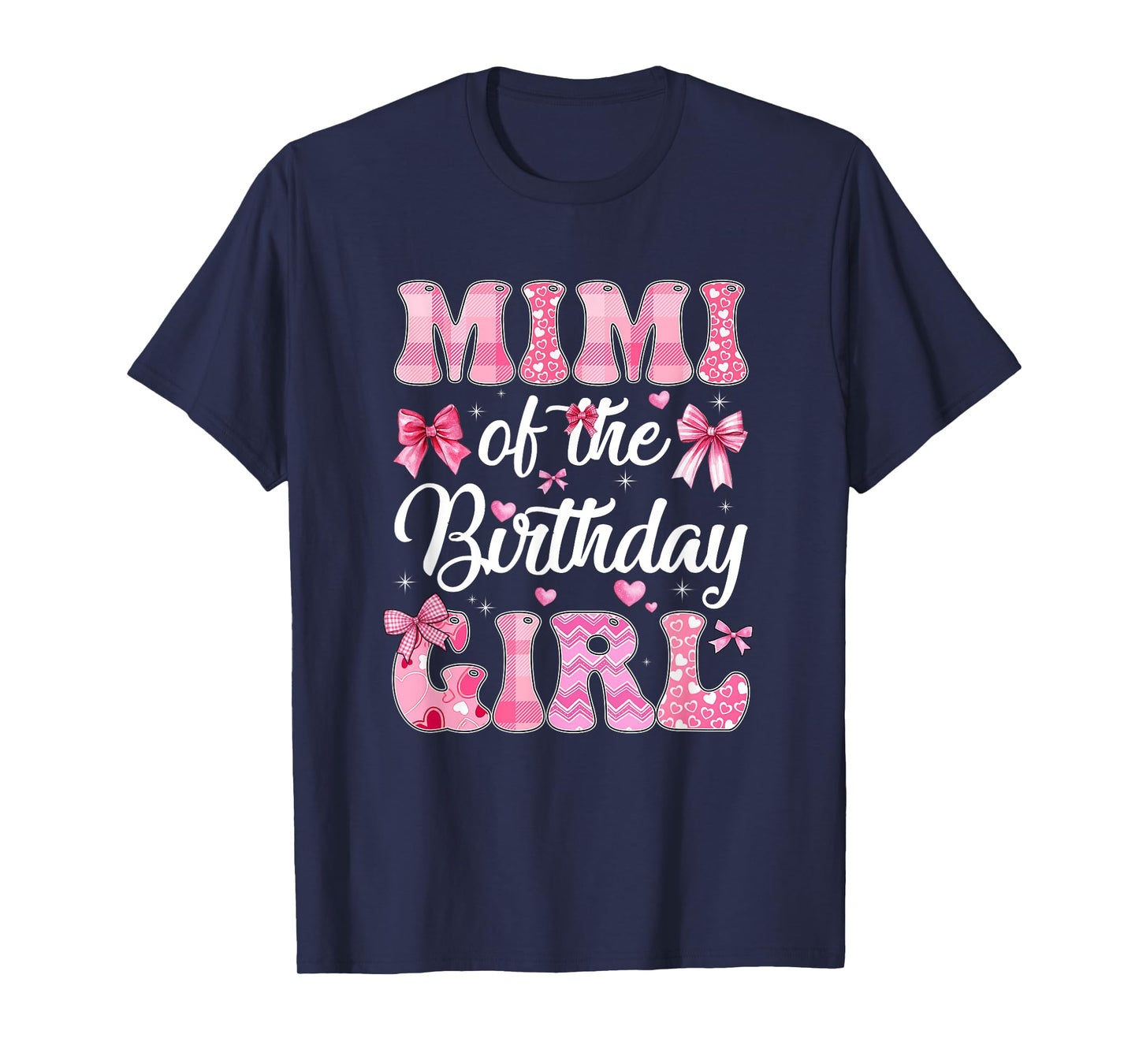 Mimi Of The Birthday Girl Family Pink Coquette Bow T-Shirt
