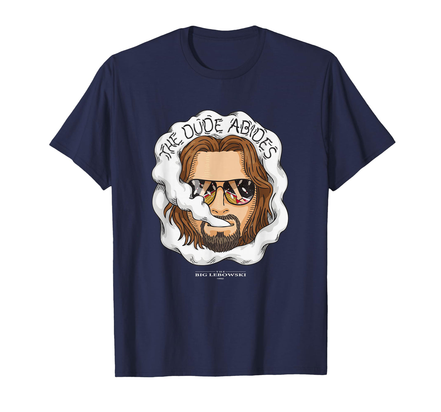 The Big Lebowski The Dude Abides Head In Smoke T-Shirt