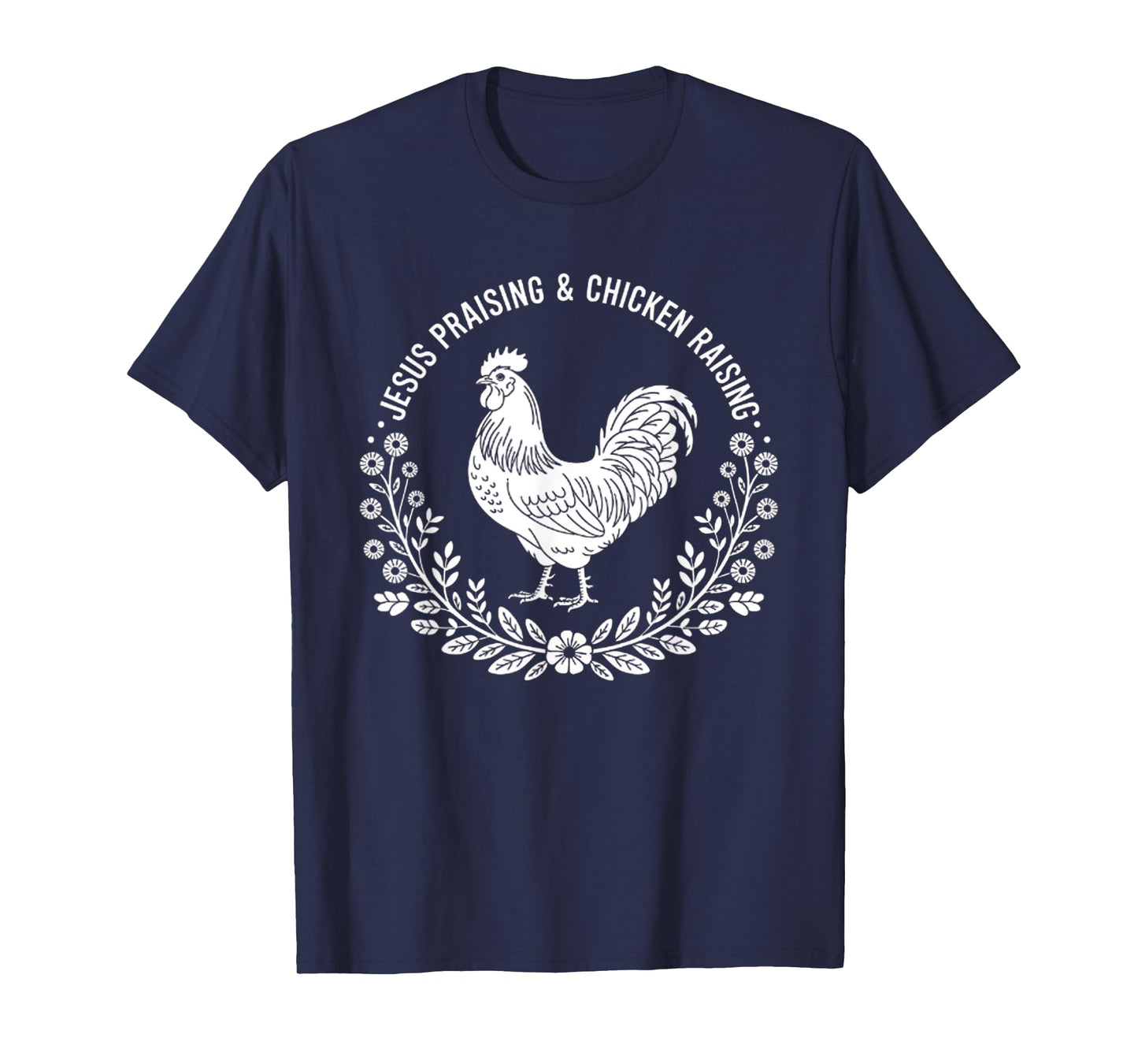 Cute Jesus Praising and Chicken Raising Mom Women Teen Girls T-Shirt