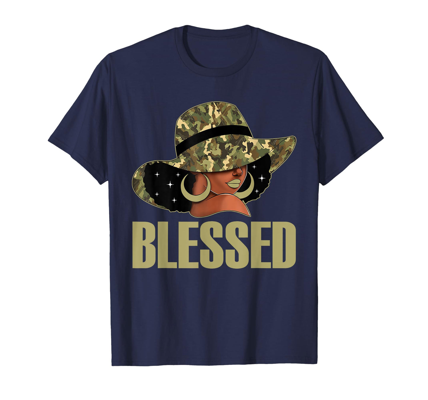 Blessed Black Woman Praying African Christian Camouflage T-Shirt