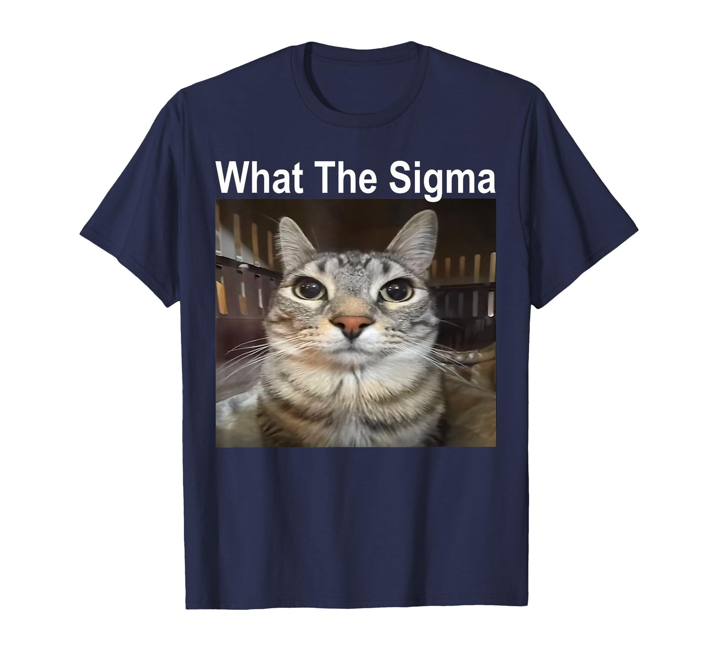 Funny Meme Cat What The Sigma Cute Cat Meme Quote T-Shirt for Men Women Kids