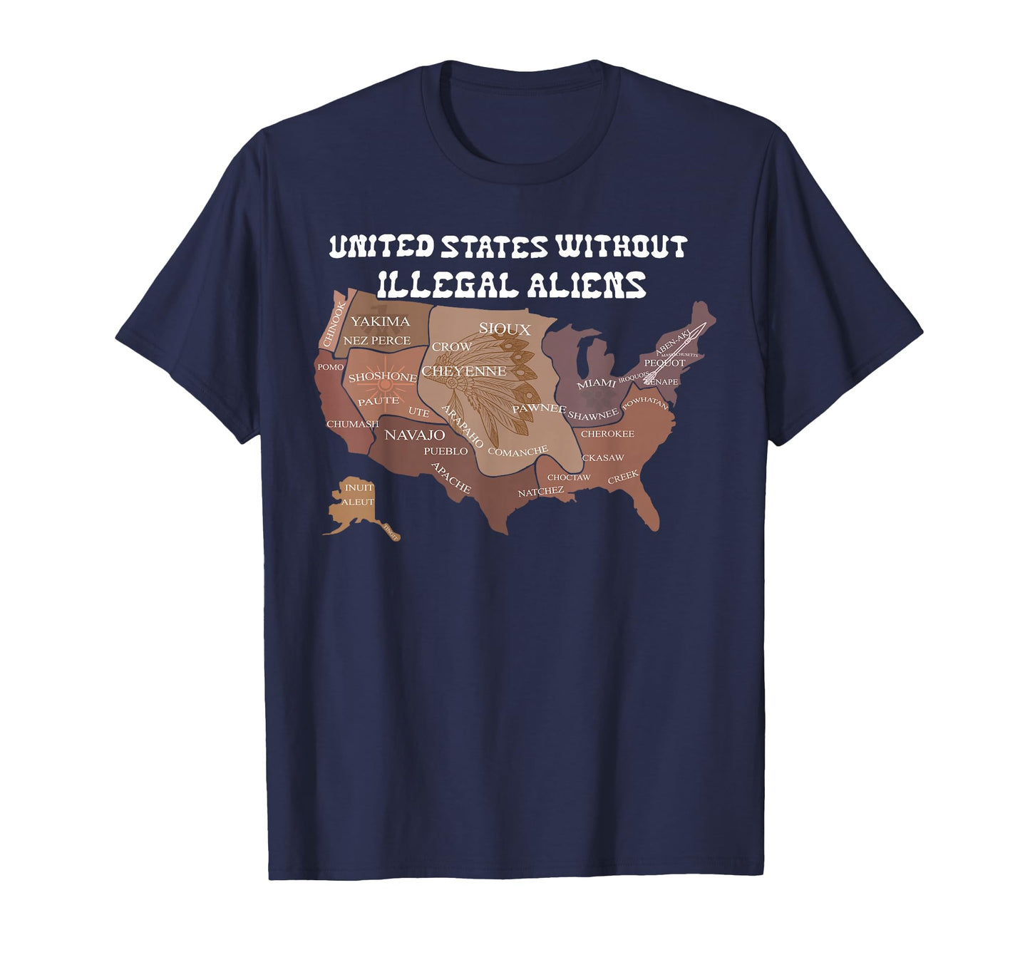 United States Without Illegal Aliens USA Map Funny Quotes T-Shirt