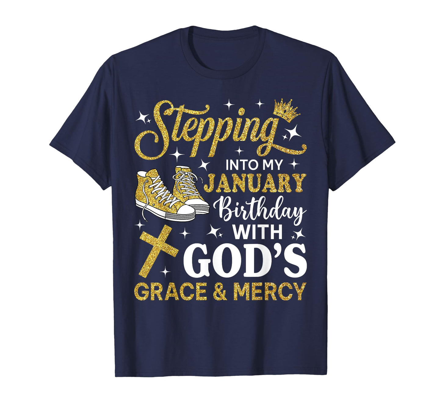 Stepping Into My January Birthday Sneakers Bday Women T-Shirt