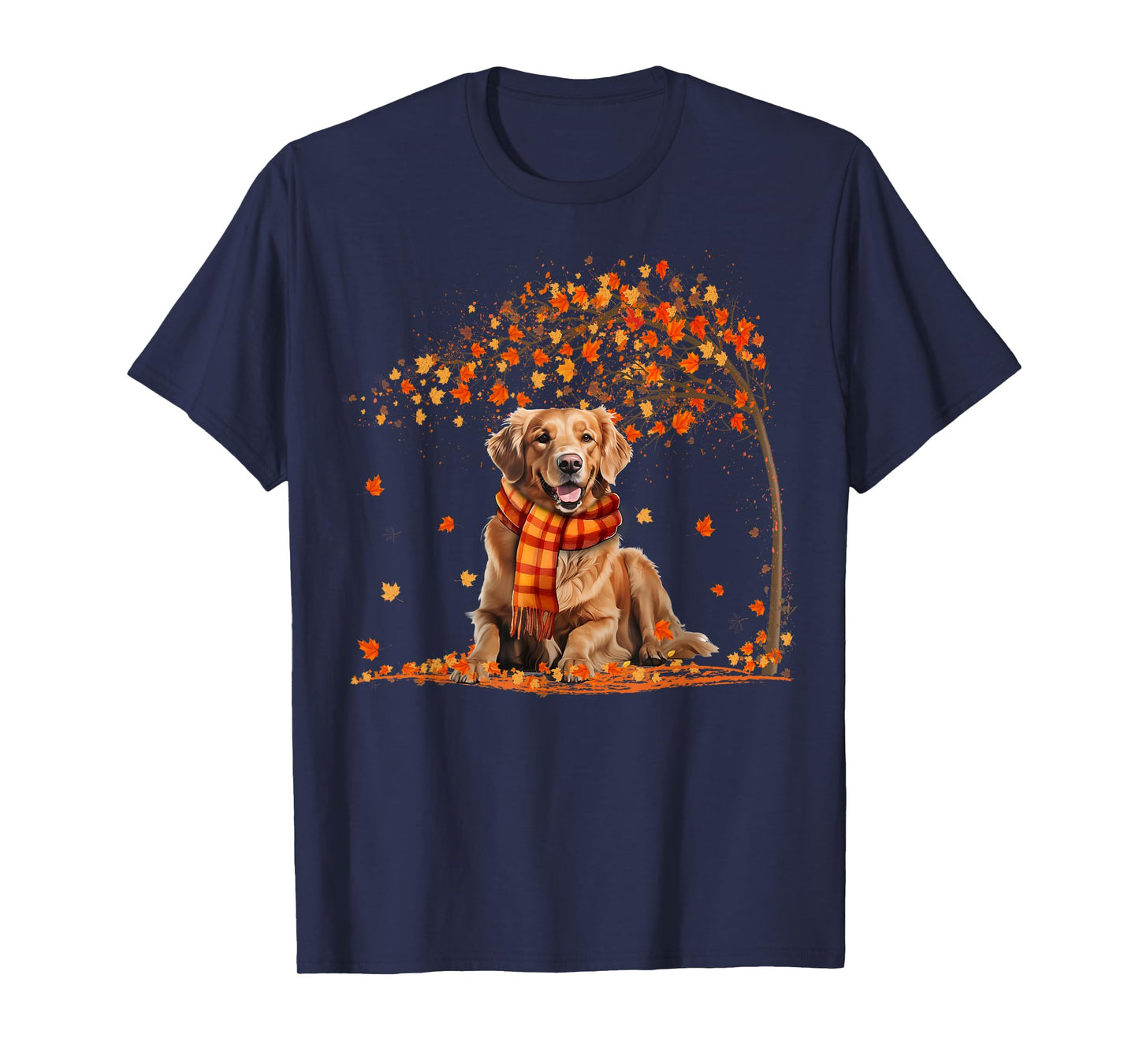 Golden Retrievers Hello Autumn Leaf Fall For Dog Lover T-Shirt