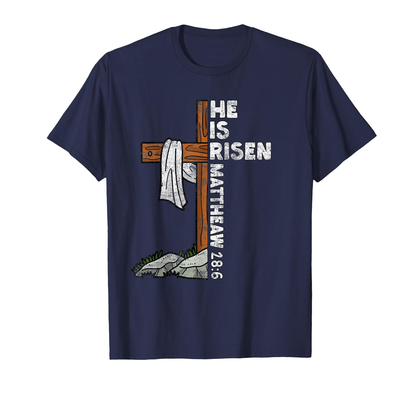 Easter Cross He Is Risen Jesus Christian Men Women Kid Youth T-Shirt