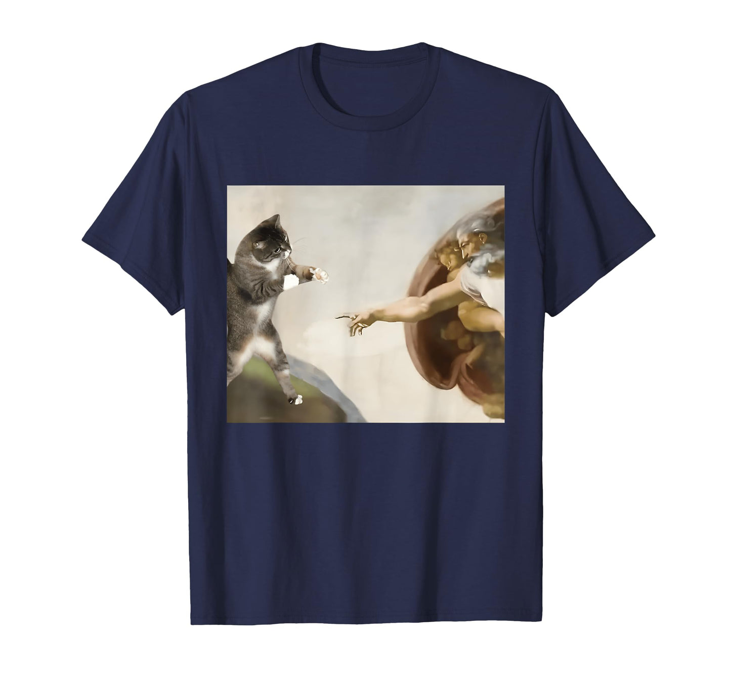 Funny Cat God Meme Inspired by Creation of Adam T-Shirt