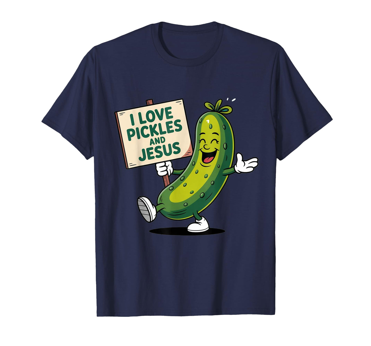 I Love Pickles And Jesus Funny Religion Cucumber Lover Shirt T-Shirt