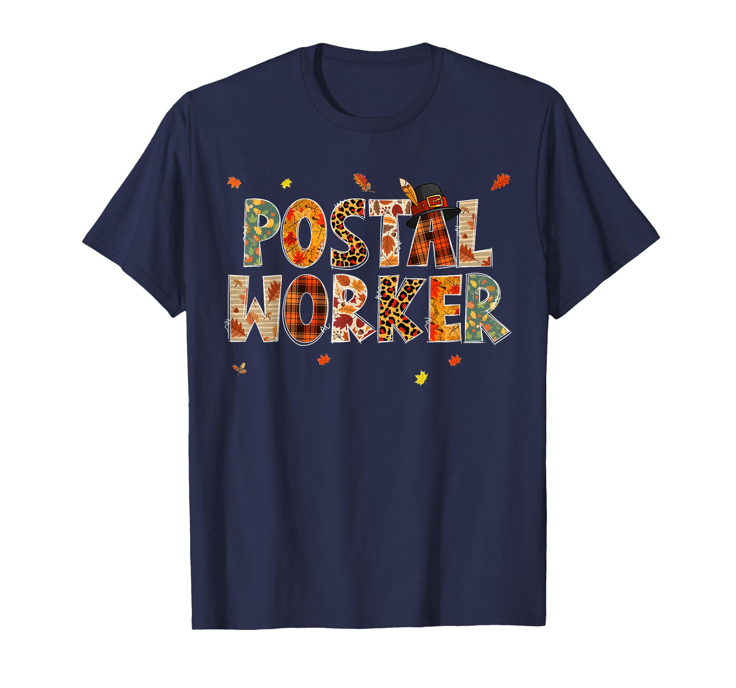 Funny Postal Worker Pumpkin Autumn Tree Fall Leaves T-Shirt