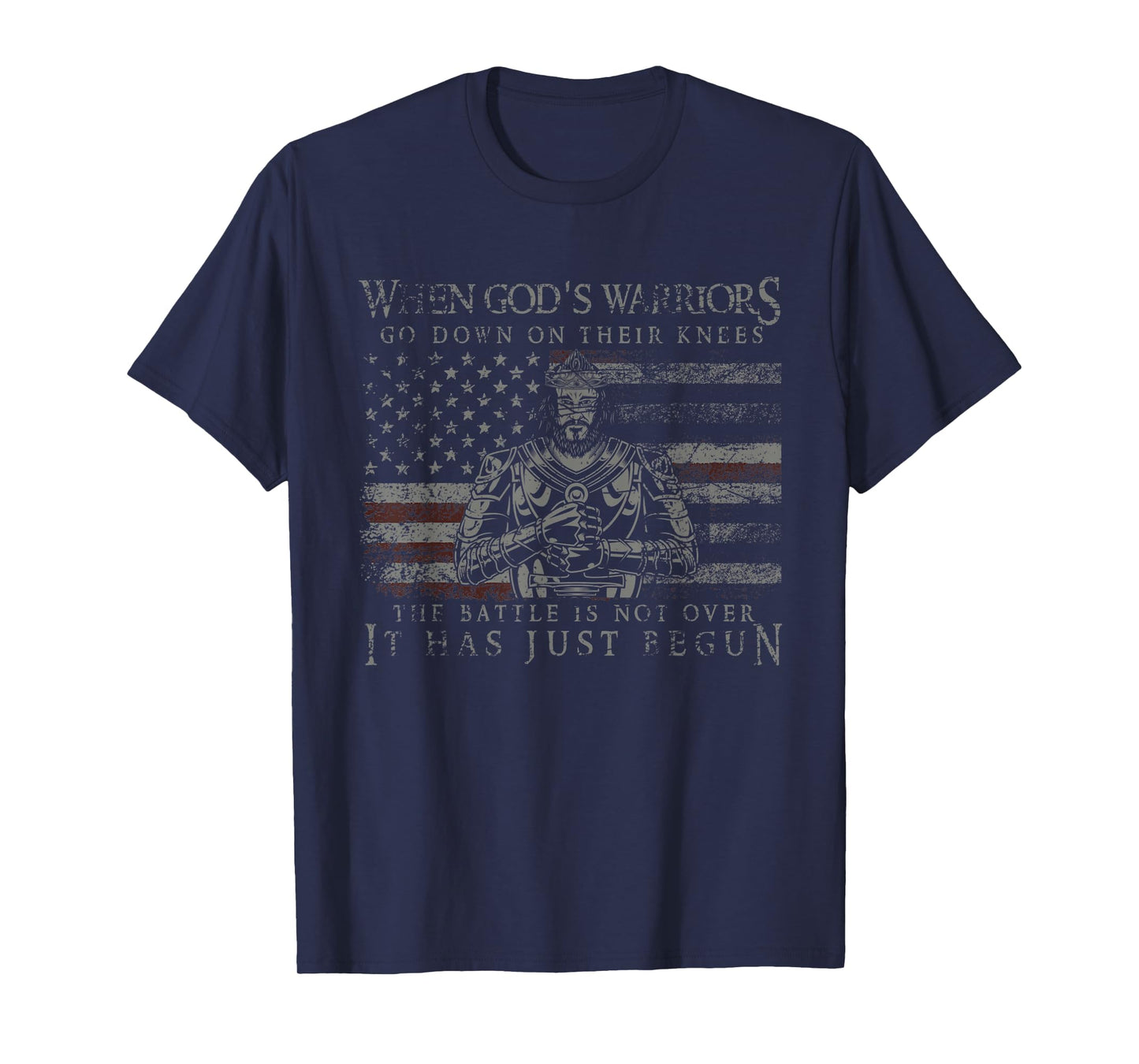 The Battle Is Not Over It Had Just Begun USA Flag Prayer Women Men T-Shirt
