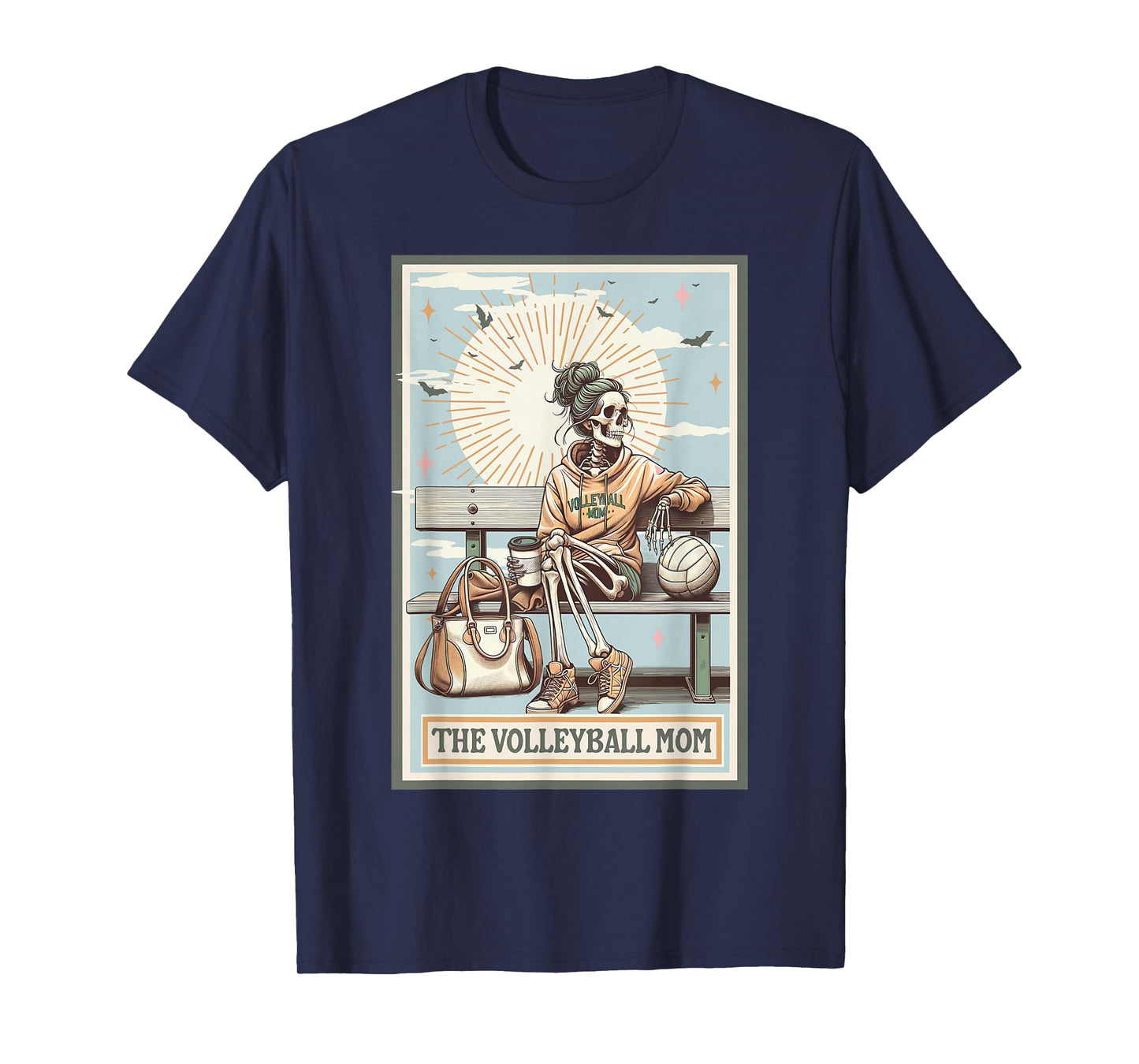 The Volleyball Mom Skeleton Tarot Card Game Day Mother's Day T-Shirt