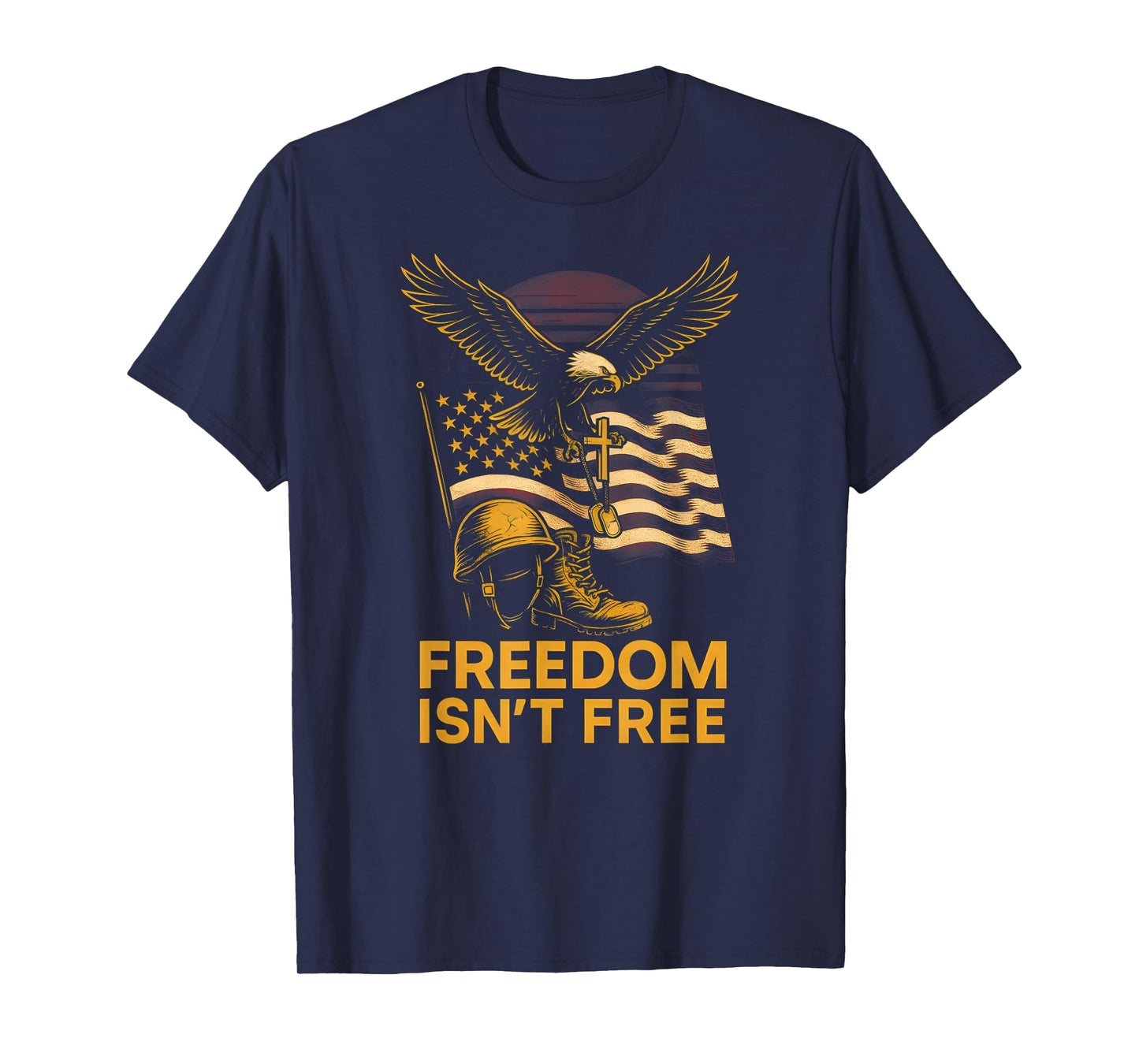 Patriotic Faith Freedom Isnt Free Vintage Mens Christian T-Shirt