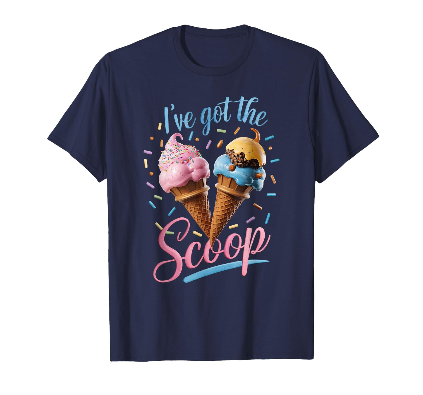 I've Got the Scoop Ice Cream Baby Shower Gender Reveal Party T-Shirt