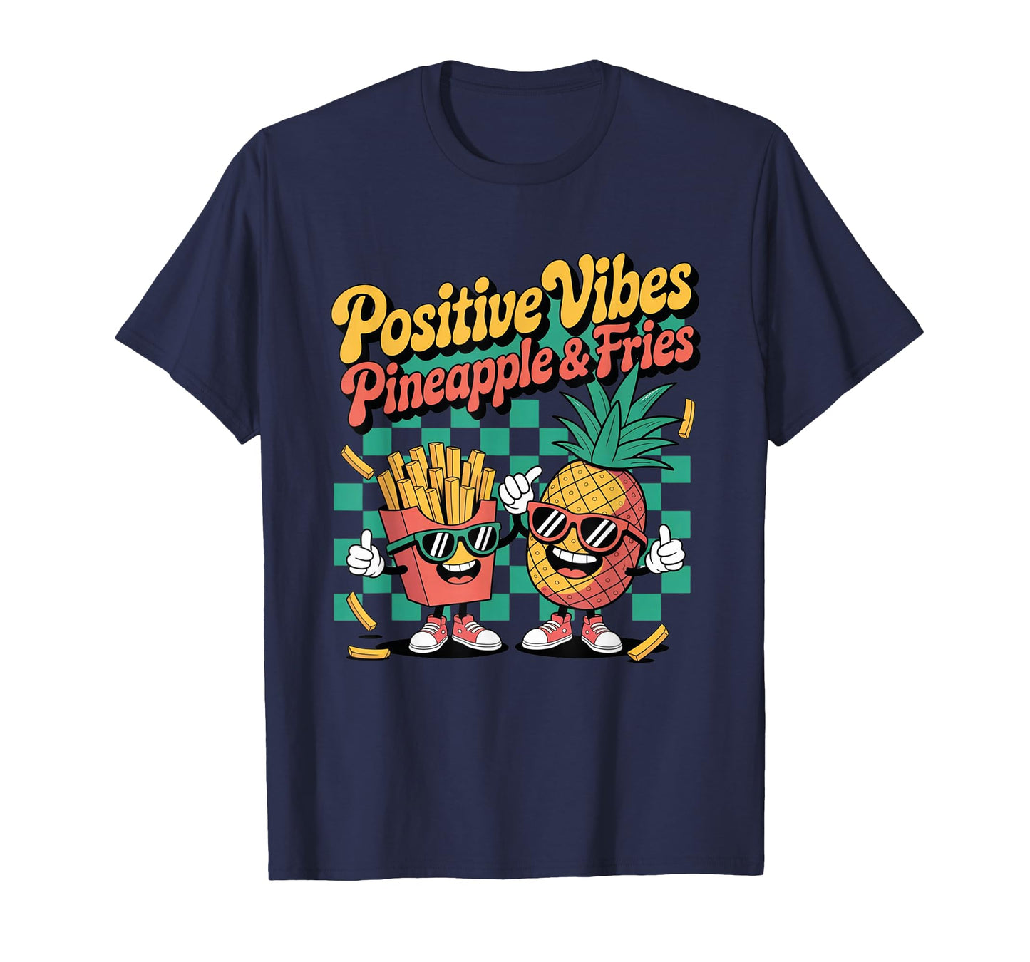 Groovy Positive Vibes Pineapple and Fries Transfer Day IVF T-Shirt