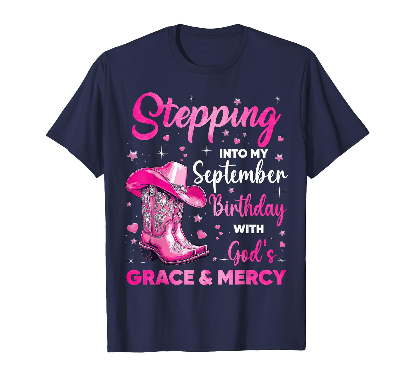 Stepping Into My September Birthday Christian Girls Western T-Shirt