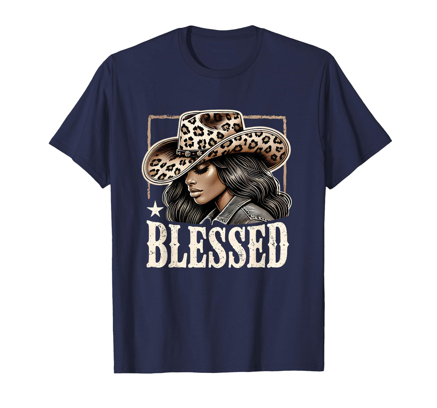 Vintage Retro Black Western Cowgirl African Christian T-Shirt